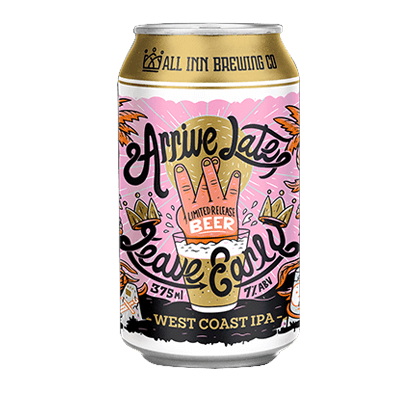 All Inn Arrive Late Leave Early IPA Craft Beer All Inn Brewing Co