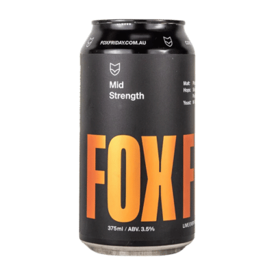 Fox Friday Mid Strength Lager 375ml Can Craft Beer Fox Friday Craft Brewery