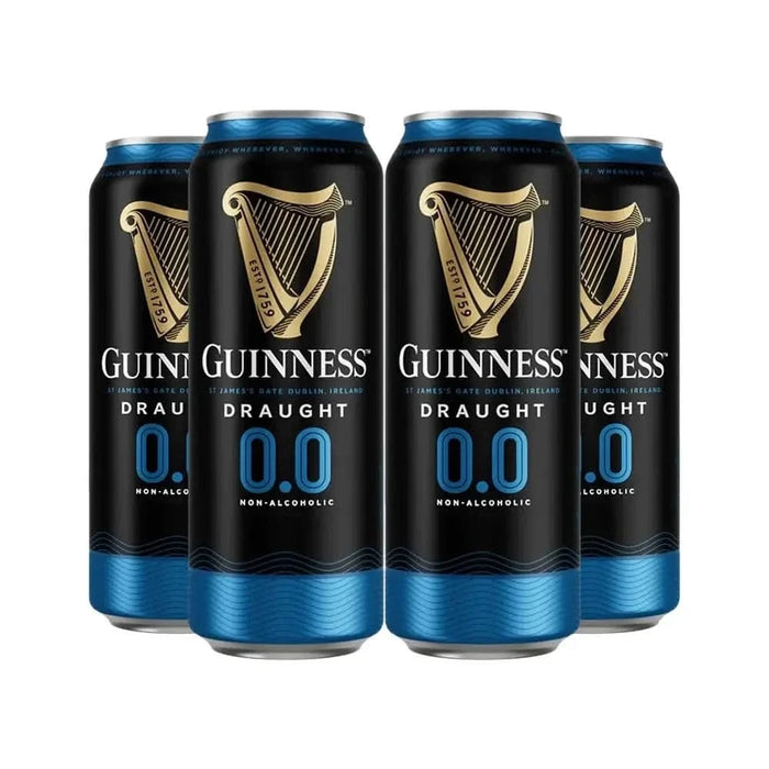 Guinness 0.0 Non-Alcoholic Stout Pack of 4 Sans Drinks Bundle Guinness