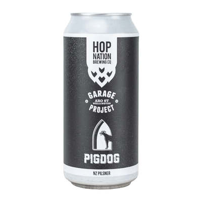 Hop Nation x Garage Project PigDog NZ Pilsner 440ml Can Craft Beer Hop Nation Brewing Co