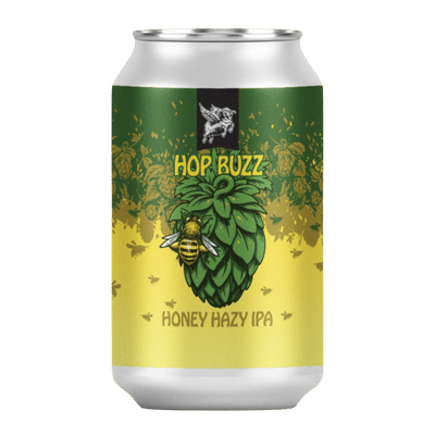 New England Hop Buzz Honey Hazy IPA 375ml Can Craft Beer New England Brewing Co.