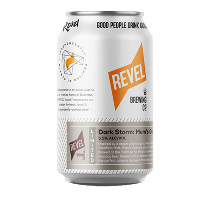 Revel Dark Storm Mum's Oatmeal Stout 375ml Can Craft Beer Revel Brewing Co