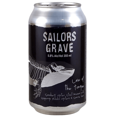Sailors Grave Law of the Tongue Smoked Oyster Stout 355ml Can Sailors Grave Brewing