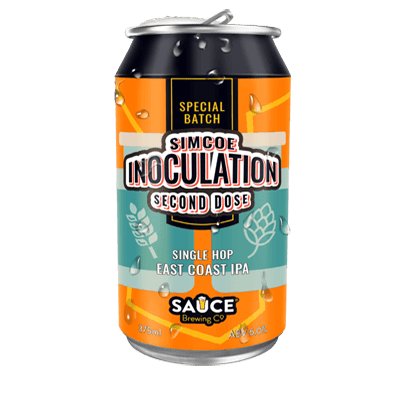 Sauce Inoculation Second Dose Single Hop East Coast IPA 375ml Can Craft Beer Sauce Brewing Co