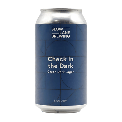 Slow Lane Check In The Dark Czech Dark Lager 375ml Can Slow Lane Brewing