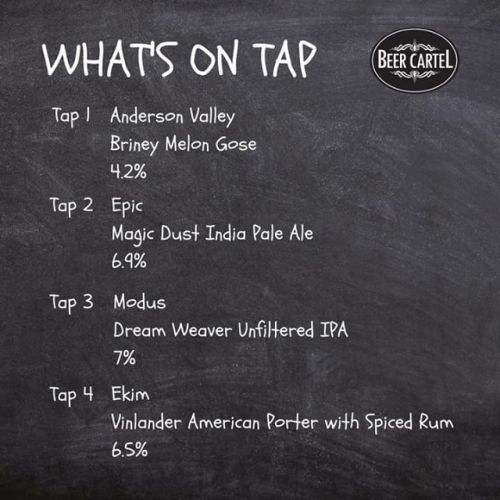 Now pouring on Growlers @ Beer Cartel HQ