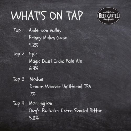 Now pouring on Growlers @ Beer Cartel HQ