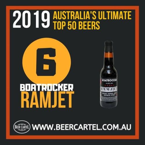 NUMBER 6 in Australia’s Ultimate Top 50 Beers for 2019: Boatrocker Ramjet