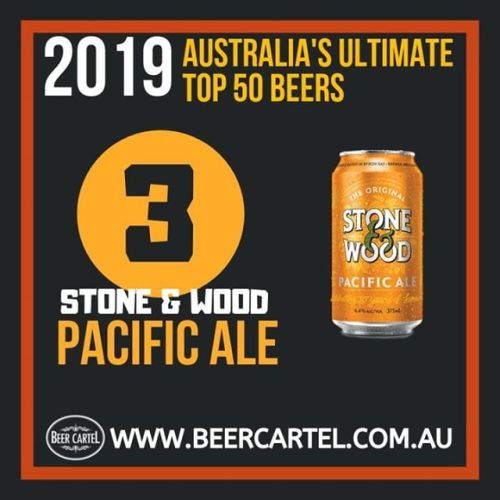 NUMBER 3 in Australia’s Ultimate Top 50 Beers for 2019: Stone & Wood Pacific Ale