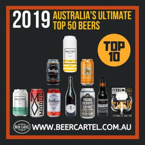 Congratulations to the amazing breweries that made the top 10 of Australia’s Ultimate Top 50 Beers for 2019.