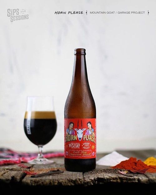 This is a cracking beer: Mountain Goat / Garage Project Horn Please Chili Chai Imperial Stout⠀