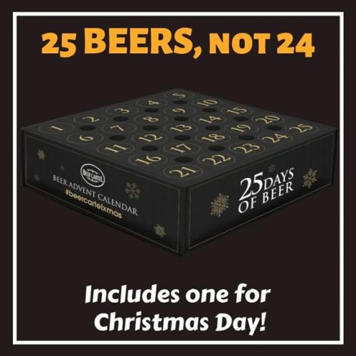 A traditional advent calendar has 24 items, but we wanted to make sure you had a beer for Christmas Day. That’s why our box features 25 different beers, not 24.