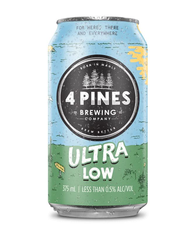 Shop 4 Pines Ultra Low Alcohol Beer Cans - Simple at Sans Drinks  
