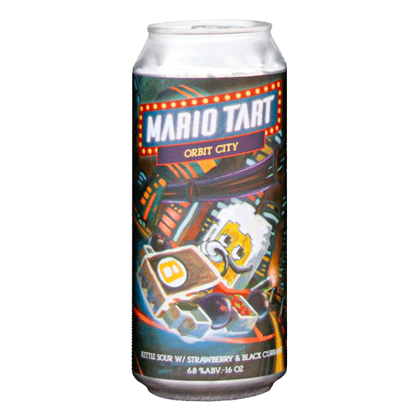 8Bit Brewing Mario Tart Orbit City Strawberry & Blackcurrant Kettle Sour 473ml Can Craft Beer 8Bit Brewing