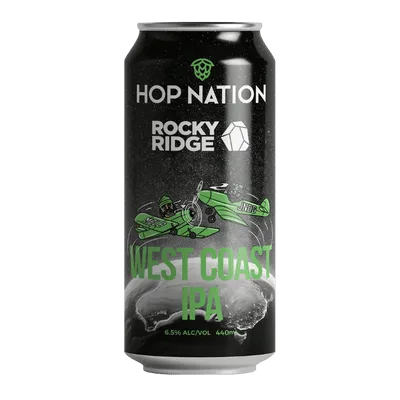 Hop Nation x Rocky Ridge West Coast IPA 440ml Can