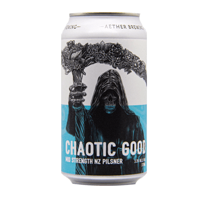 Aether Chaotic Good NZ Mid Strength Pilsner Craft Beer Aether Brewing Company
