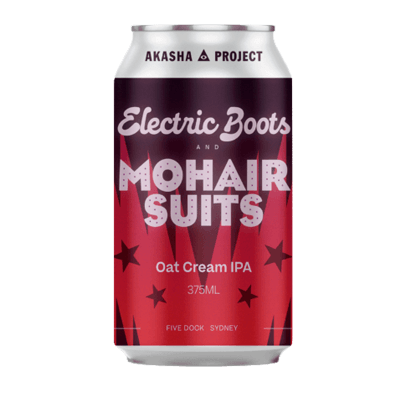 Akasha Electric Boots and Mohair Suits Oat Cream IPA 375ml Can Craft Beer Akasha Brewing Company