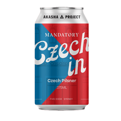 Akasha Mandatory Czech In Pilsner 375ml Can Craft Beer Akasha Brewing Company