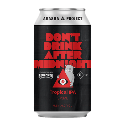 Akasha x Behemoth Don't Drink After Midnight Tropical IPA 375ml Can Craft Beer Akasha Brewing Company