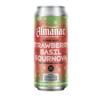 Almanac Beer Strawberry Basil Sournova Barrel-Aged Sour Ale Single Almanac Beer Company