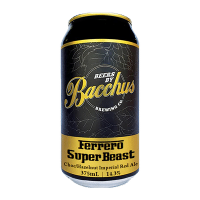 Bacchus Ferrero Super Beast Choc Hazelnut Imperial Red Ale 375ml Can Craft Beer Bacchus Brewing Co.