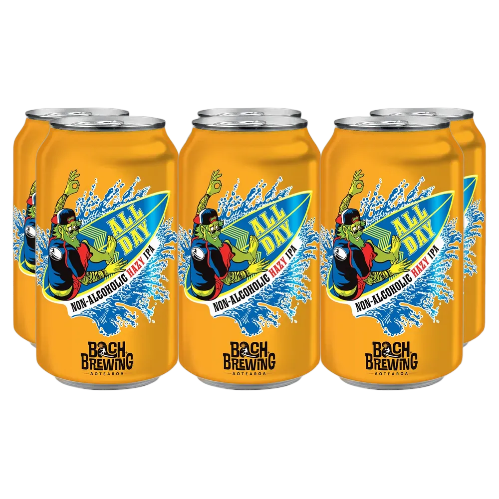Bach Brewing All Day Non-Alcoholic Hazy IPA 330ml Pack of 6 Sans Drinks Bundle Beer Cartel