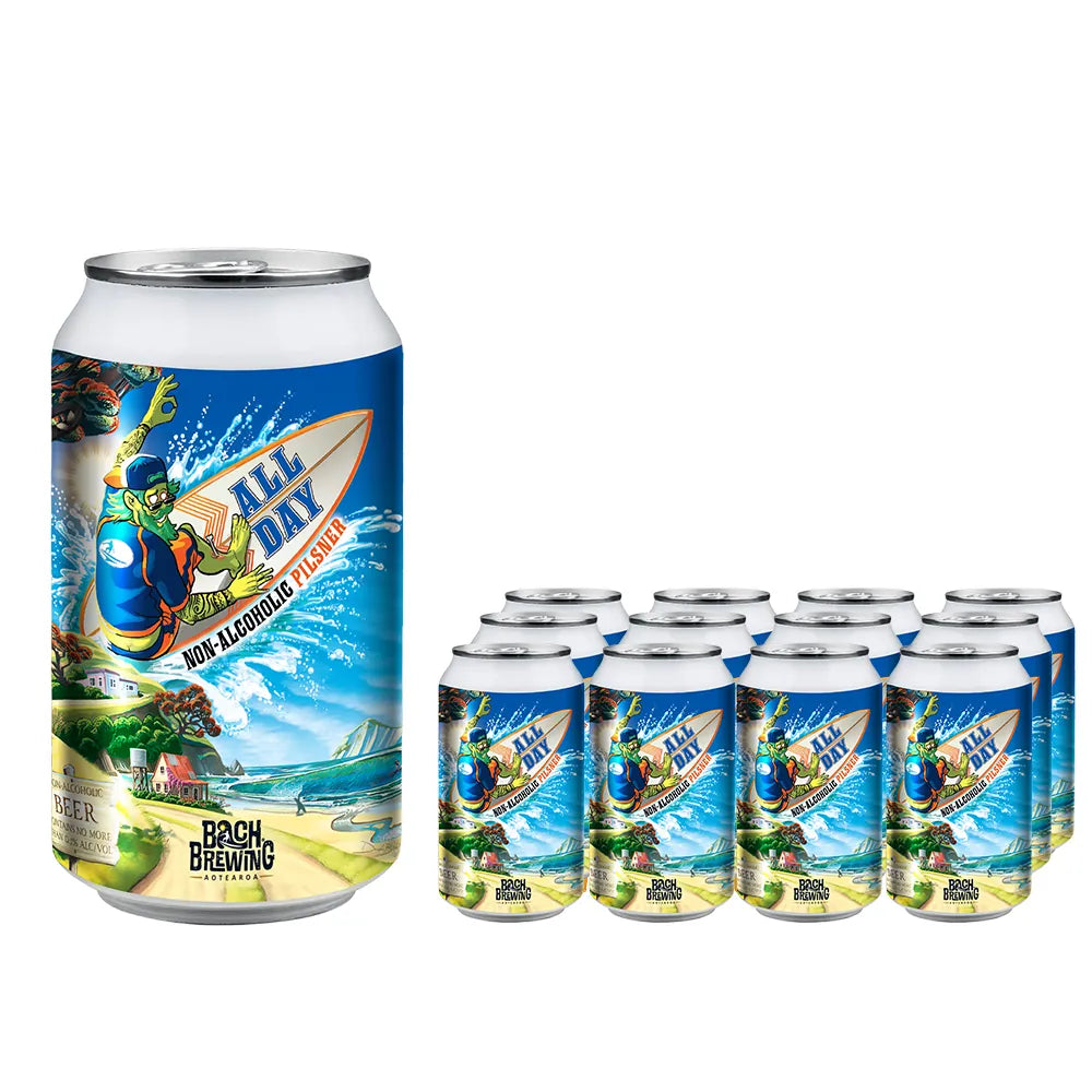 Bach Brewing All Day Non-Alcoholic Pilsner 330ml Pack of 12 Sans Drinks Bundle Beer Cartel