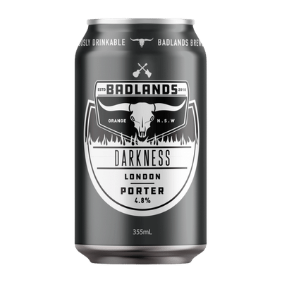 Badlands Darkness London Porter 355ml Can Craft Beer Badlands Brewery
