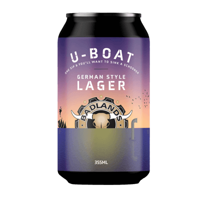 Badlands U-Boat Lager 375ml Can Craft Beer Badlands Brewery