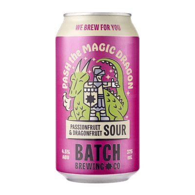Batch Pash The Magic Dragon Passionfruit & Dragonfruit Sour Ale 375ml Can Craft Beer Batch Brewing Company