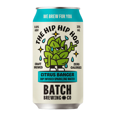 Batch The Hip Hip Hop: Citrus Banger Hop Infused Sparkling Water 375ml Can Craft Beer Batch Brewing Company