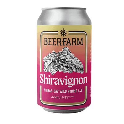 Beerfarm Shiravignon Shiraz-Sav Wild Hybrid Ale 375ml Can Craft Beer Beerfarm