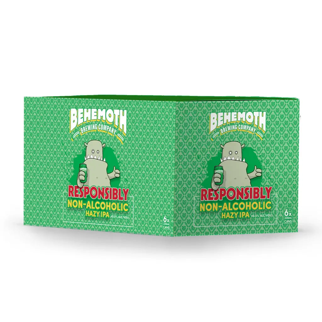 Behemoth Responsibly Non-Alc Hazy IPA 330ml Pack of 24 Sans Drinks Bundle Beer Cartel