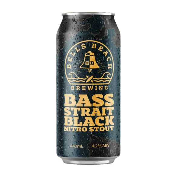 Bells Beach Bass Strait Black Nitro Stout 440ml Can Craft Beer Bells Beach Brewing