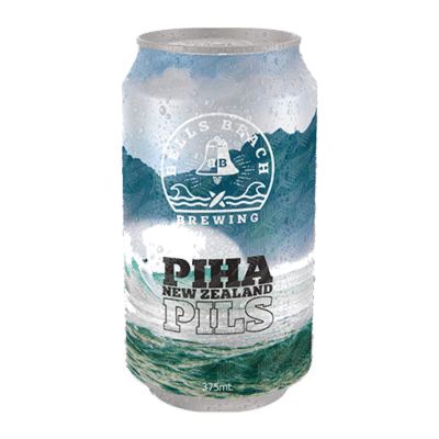 Bells Beach Piha NZ Pils 375ml Can Craft Beer Bells Beach Brewing