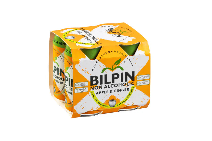 Bilpin Non-Alcoholic Cider Apple & Ginger Can 330ml Pack of 4 Sans Drinks Bundle Beer Cartel