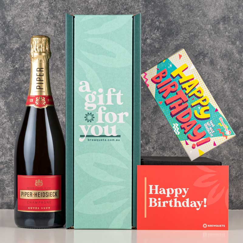 Birthday Champagne & Chocolate Hamper Champagne & Sparkling Brewquets