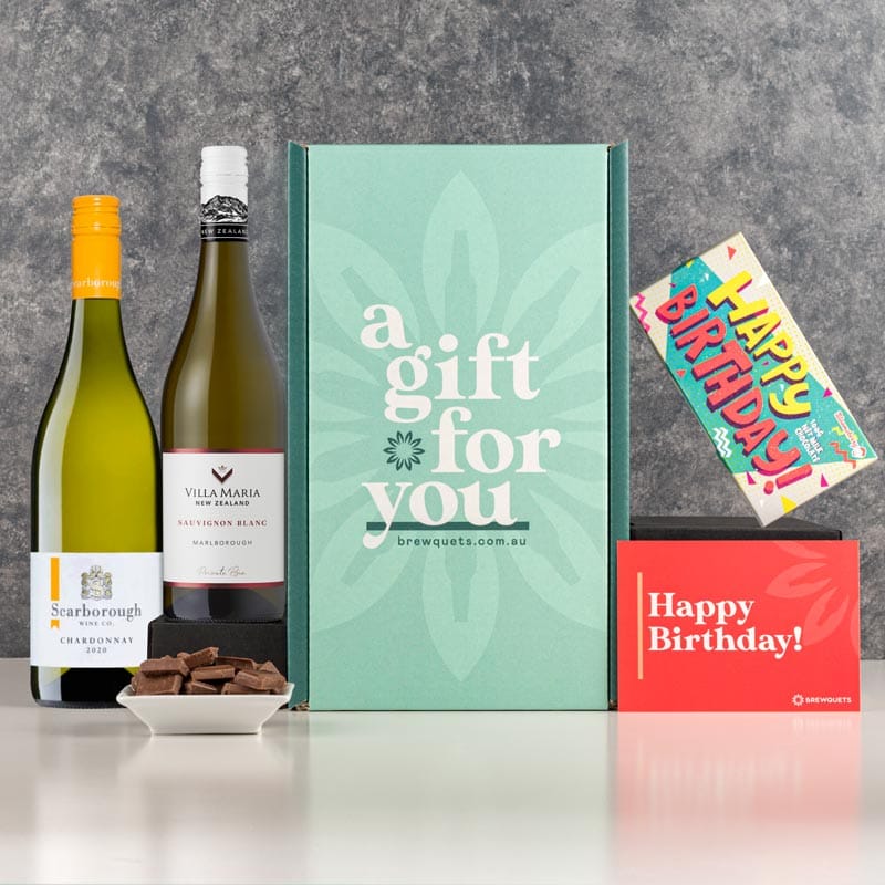 Birthday Duo Wine Hamper Duo White (Sauvignon Blanc & Chardonnay) Gift Packs Brewquets