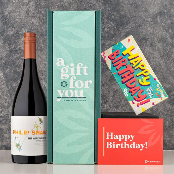 Birthday Wine & Chocolate Hamper Pinot Noir Gift Packs Brewquets