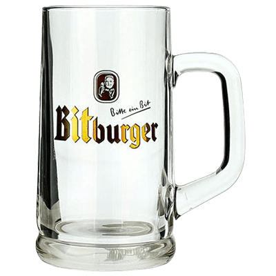 Bitburger 500ml Glass Beer Mug Glassware Bitburger