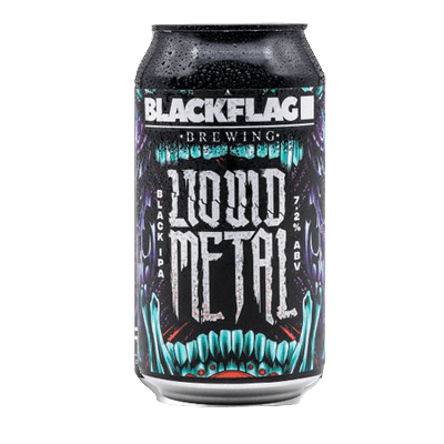 Black Flag Liquid Metal Black IPA 375ml Can Craft Beer Blackflag Brewing