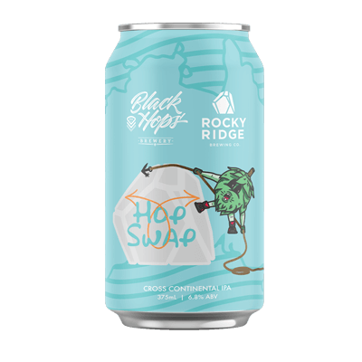 Black Hops x Rocky Ridge Hop Swap Cross-Continental IPA 375ml Can Craft Beer Black Hops Brewing