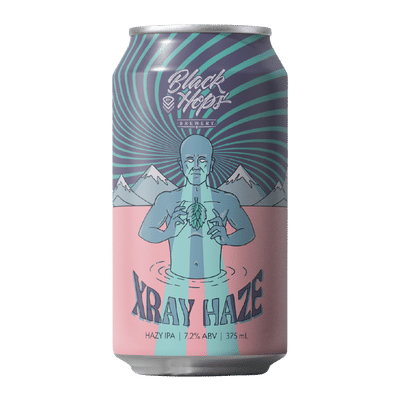 Black Hops XRAY HAZE Hazy IPA 375ml Can Craft Beer Black Hops Brewing