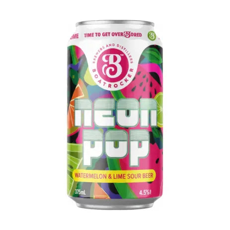 Boatrocker Neon Pop Watermelon & Lime Sour 375 ml Can Craft Beer Boatrocker