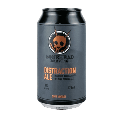 Bonehead Distraction Ale Bourbon Barrel Aged Belgian Strong Ale Craft Beer Bonehead Brewing