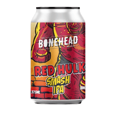 Bonehead Red Hulk Smash Smells Like Pop Culture IPA 375ml Can Craft Beer Bonehead Brewing