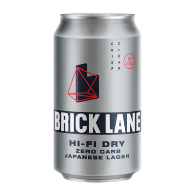 Brick Lane Hi-Fi Dry Zero Carb Japanese Lager 355ml Can Craft Beer Brick Lane Brewing Co