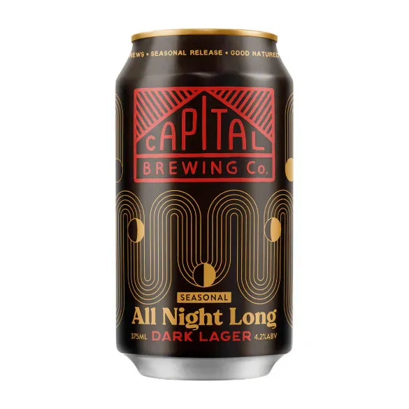 Capital Brewing All Night Long Dark Lager 375ml Can Craft Beer Capital Brewing