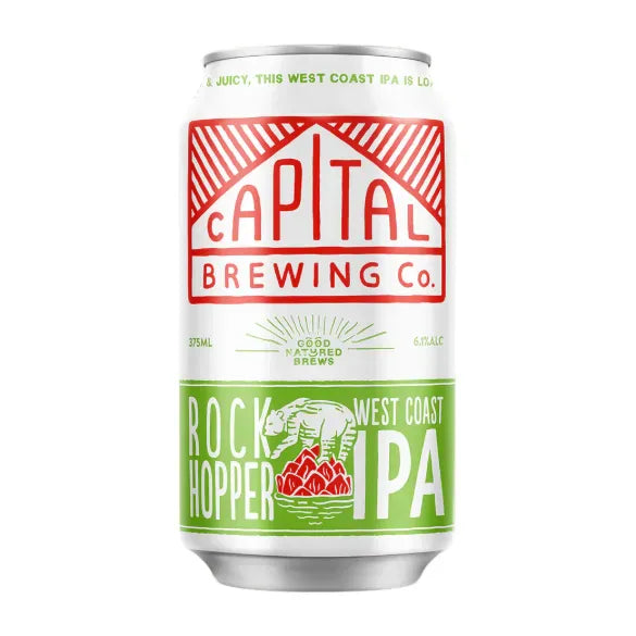 Capital Brewing Rock Hopper West Coast IPA  375ml Can Craft Beer Capital Brewing