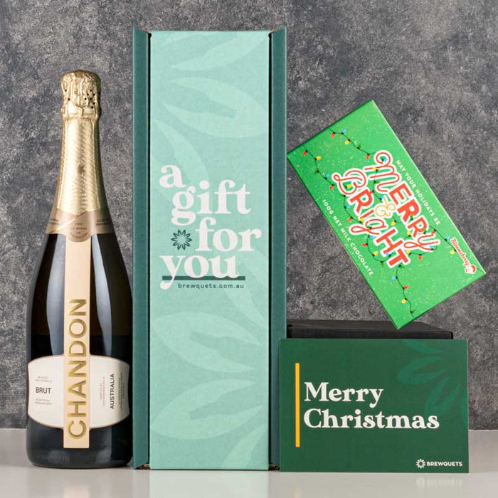 Christmas Sparkling Wine & Chocolate Hamper Champagne & Sparkling Brewquets